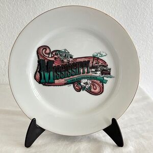 Vintage Ceramic Mississippi State Plate Wall Hanging, decorative, collector